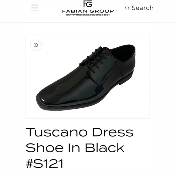 Fabian Group Tuscano Black Patent Leather Dress Shoes Mens 10M S121 Tuxedo Derby - Picture 3 of 12